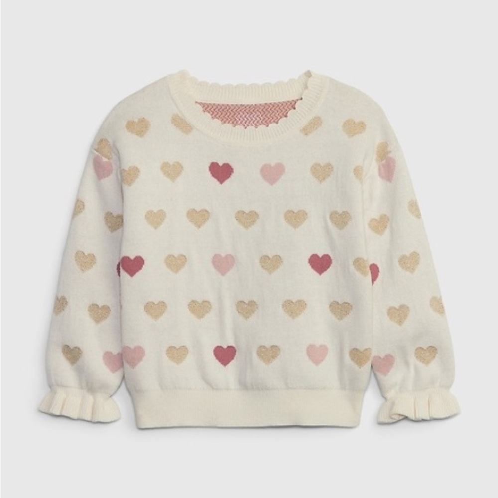 GAP Toddler Ruffle Sweater in Ivory Frost